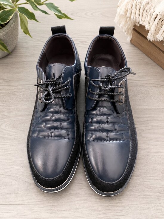 Gatsby Men’s Navy Black Lace Up Casual Dress Shoes main image 6